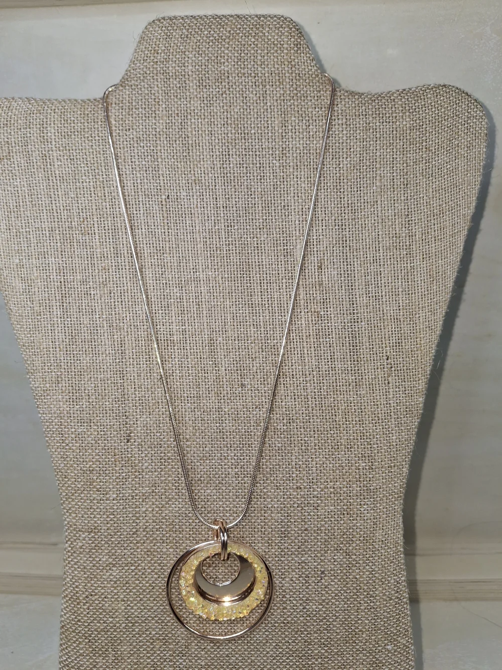 Rose Gold Tone Necklace With Circle